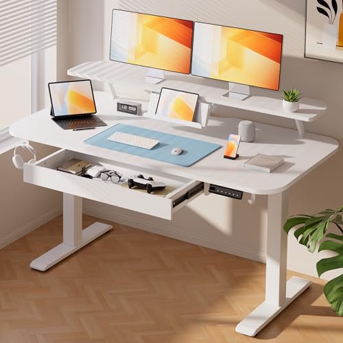 Electric Standing Desk with Drawers, view 2