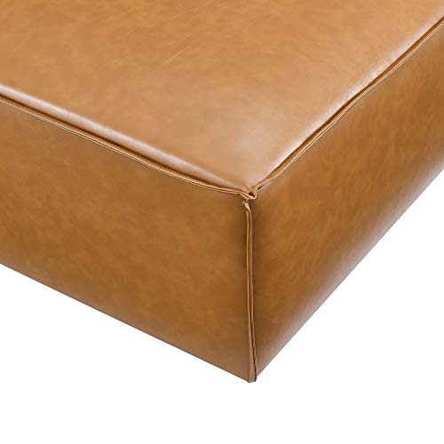 Restore Vegan Leather Sectional Sofa Ottoman in Tan