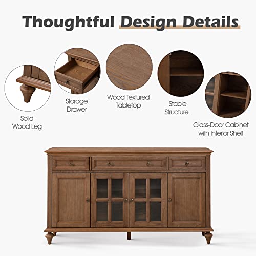 58'' Sideboard Storage Cabinet, Acorn, view 7