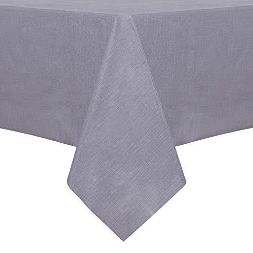 100% Waterproof Rectangle PVC Tablecloth - 54 x 78 Inch - Oil Proof Spill Proof Vinyl Table Cloth, Wipe Clean Table Cover for Dining Tables, Buffet Parties and Camping, Grey