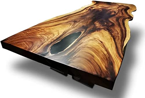 Personalized Large EPOXY Table, Resin Dining Table for 2, 4, 6, 8 River Table Top, Wood Epoxy Coffee Table Top, Living Room Table (Without Stand, 60 x 30inches)