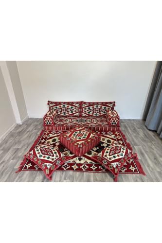 SODEF Modern Red Turkish Corner Sofa Set - Comfortable & Stylish Living Room Furniture - Red