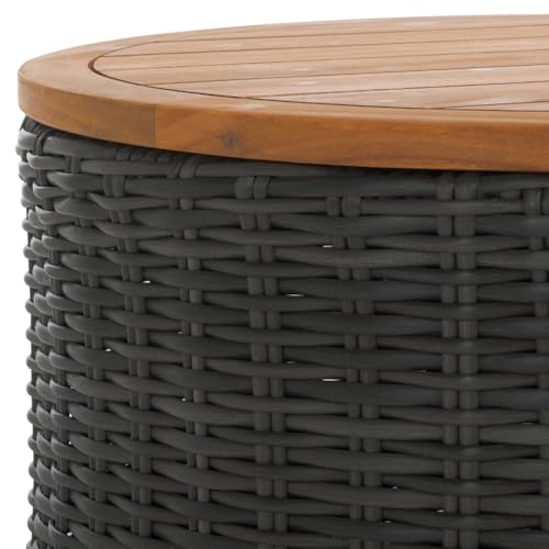 SAFAVIEH Couture Collection Anguilla Dark Grey Faux Wicker Indoor/Outdoor Storage Coffee Table (Fully Assembled)
