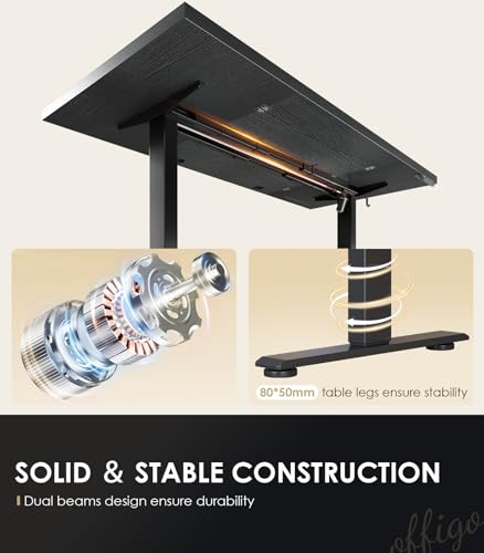 71 Inch Executive Electric Standing Desk Height Adjustable, Black, view 7