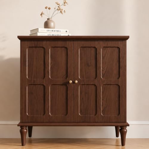 Brown Sideboard Buffet Cabinet with Storage, view 2