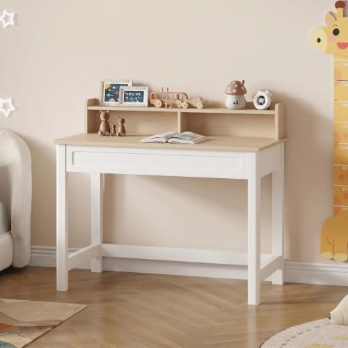 39 Inch Small Computer Desk with Drawer and Hutch, view 8
