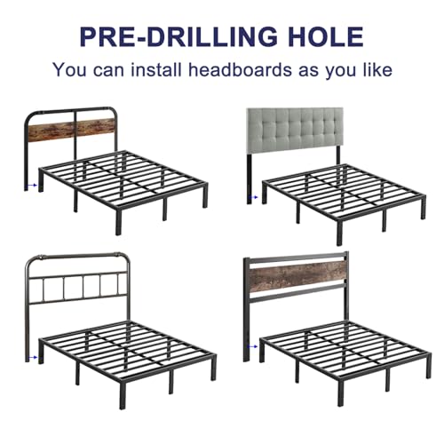 14 Inch High Metal Full Size Bed Frame, view 7