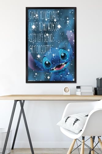 Disney Lilo and Stitch - Ohana Wall Poster, 22.375" x 34", Black Framed Version