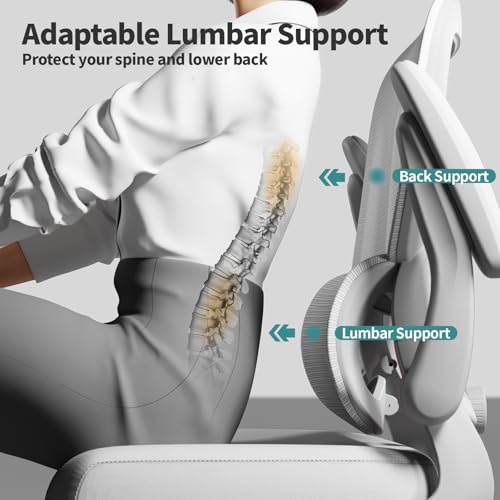 Office Chair, Ergonomic Desk Chair with Adjustable Lumbar Support, view 7