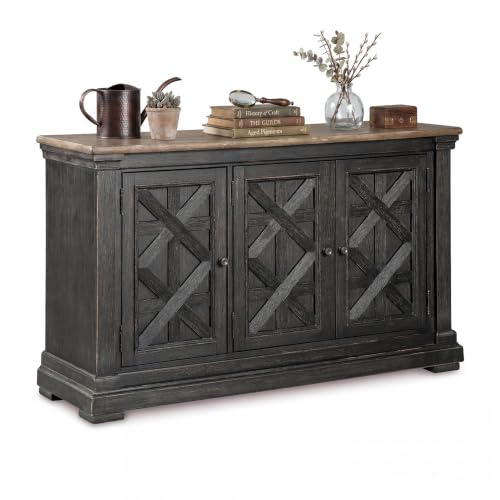 Signature Design by Ashley Farmhouse Sideboard Buffet Cabinet, Black/Gray, view 2