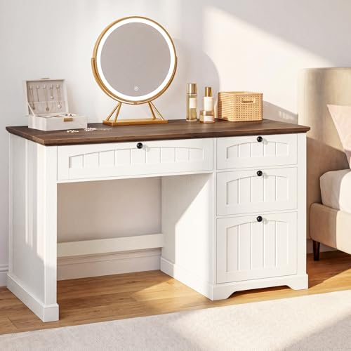 Farmhouse 47" Executive Desk with 4 Drawers, Unique White, view 9