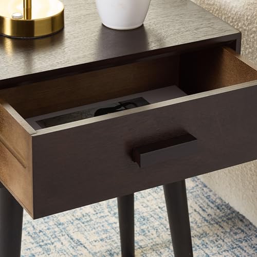 SAFAVIEH Home Collection - Lyle Dark Chocolate Accent Table, 1 Drawer, Mid-Century Modern Design (ACC5702F)