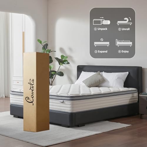 12 Inch Queen Mattress in a Box, Medium Firm Hybrid Mattress with Pocket Springs and Comfort Foam- Edge Support, Motion Isolation & Pressure Relief