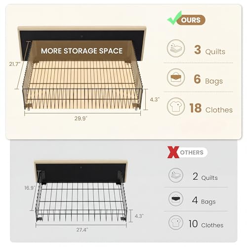 Upholstered Queen Size Platform Bed Frame with 4 Storage Drawers, Adjustable Headboard with Diamond Stitched Button Tufted Design, Wooden Slat Support, No Box Spring Needed, Beige