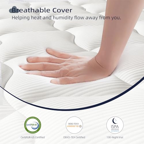 Medium Firm Hybrid Mattress, Bed in a Box, Full Mattress 12 Inch, view 7