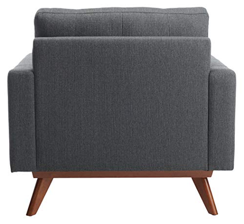 Safavieh Couture Home Gneiss Mid-Century Modern Slate Grey Linen Arm Chair