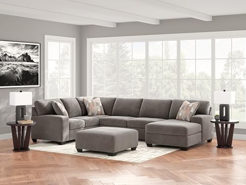 Signature Design by Ashley Revenna Casual Square Upholstered Oversized Accent Ottoman, Gray