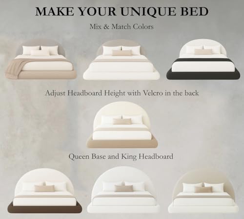New Round Bed Upholstered Bed Frame –Washable Zip Cover, view 8