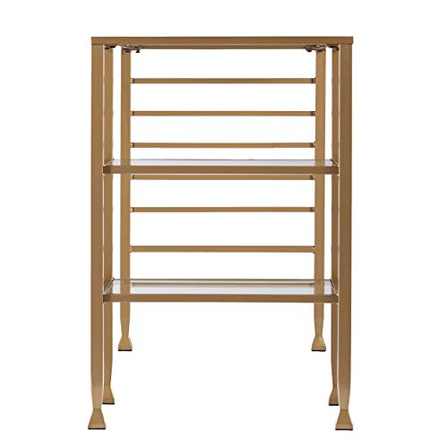 Jaymes Gold Metal/Glass Writing Desk, Soft Gold