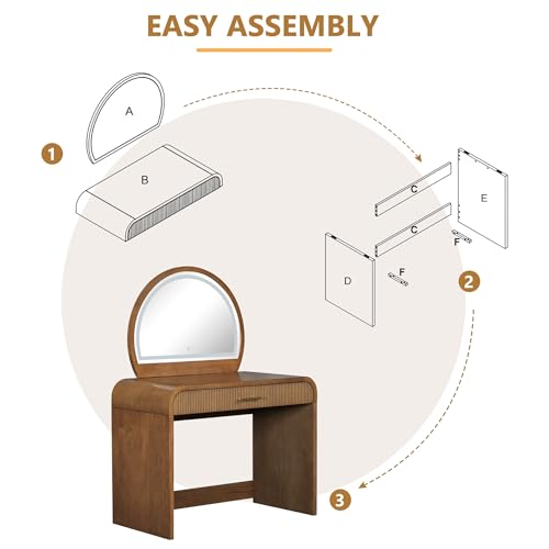 Majnesvon Elegant Espresso Makeup Vanity, view 8