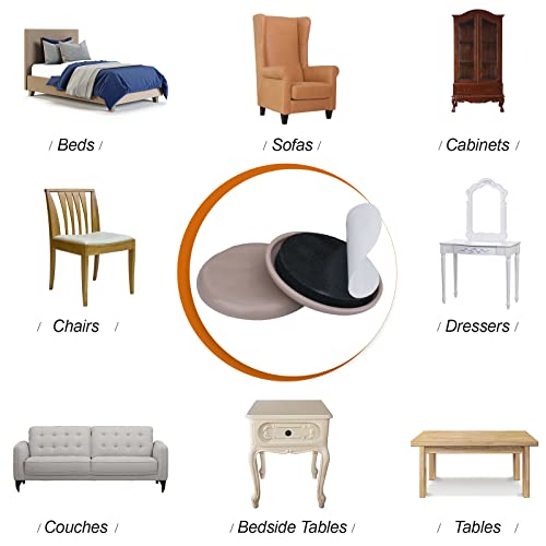 Furniture Sliders for Carpet & Hardwood Floors, 16 Pack 2 Inch Furniture Moving Pads with Heavy Duty Adhesive, Easily Move Any Item While Protect The Floor