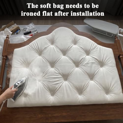 Queen Size Platform Bed Frame with Upholstered Headboard, view 8