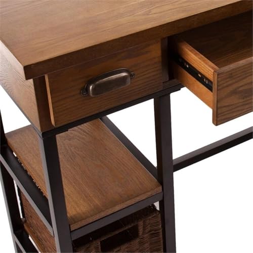 SEI Furniture Mirada Writing Desk in Weathered Gray and Matte Black