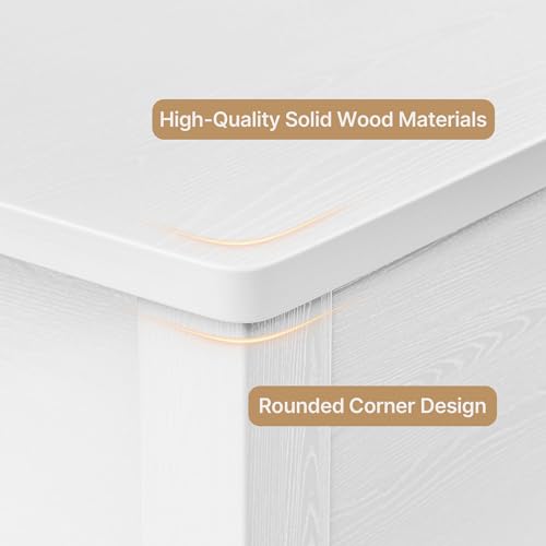 Console Table with Drawers, Sofa Table with Storage Shelves, 2-Tier Wooden Entryway Table for Living Room, Kitchen, Hallway, Foyer, White