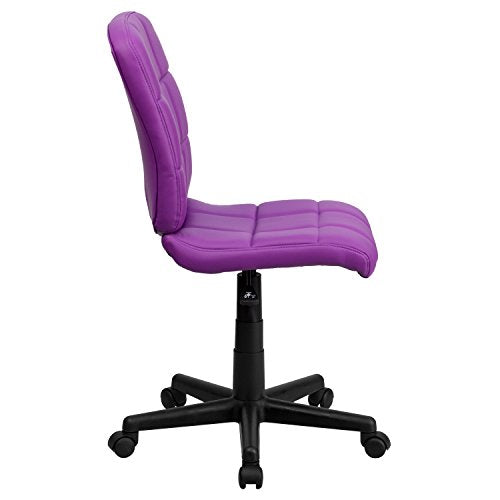 Clayton Mid-Back Purple Quilted Vinyl Swivel Task Office Chair