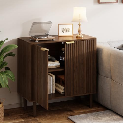 Sideboard Buffet Cabinet with Storage 31.5" Walnut, view 7