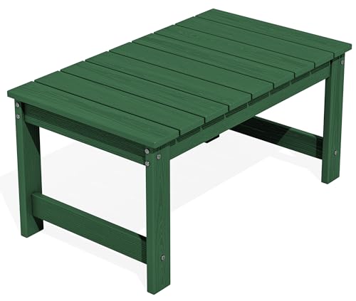 Green HDPE outdoor coffee table with umbrella hole, view 2