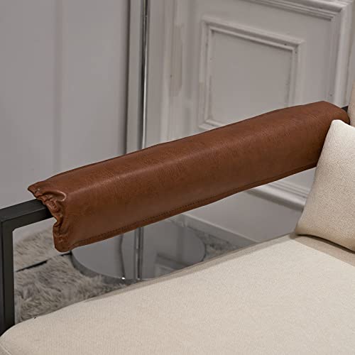 Mid-Century Accent Chair, Padded Arms, Beige | Metal Frame, Linen Fabric, Thick Cushions, Lumbar Pillow Included, Lounge Chair for Living Room, Bedroom, Balcony, Study