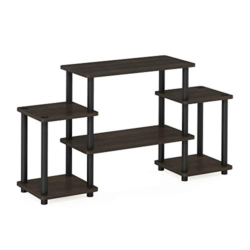 Turn-N-Tube No Tools Entertainment TV Stands, Dark Brown/Black