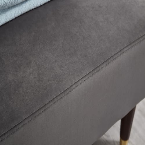 Velvet Chaise Lounge Chair Grey, Modern Fainting Couch for Indoor Living Room, view 8