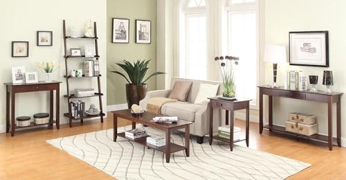 Espresso 1 drawer console table with shelf, view 6