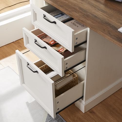 60"L-Shaped Executive Desk with 40"Adjustable File Cabinet, view 7