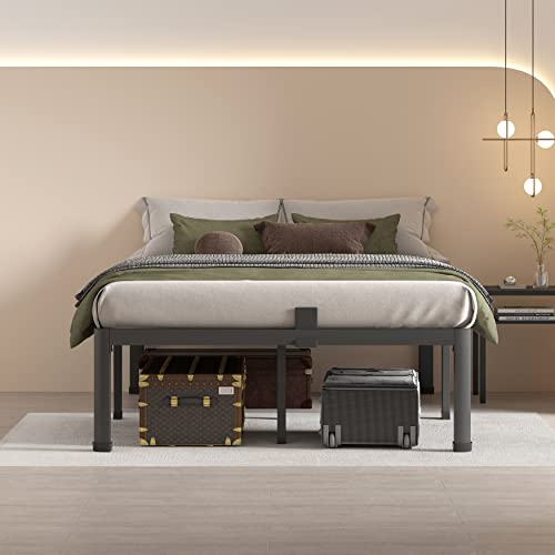 18 Inch Full Size Bed Frame with Round Corner Legs and Mattress Stopper, view 7