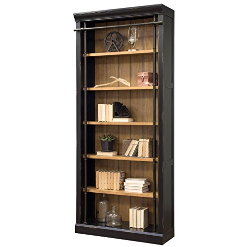 Fully Assembled Aged Ebony Toulouse 6 Shelves Bookcase