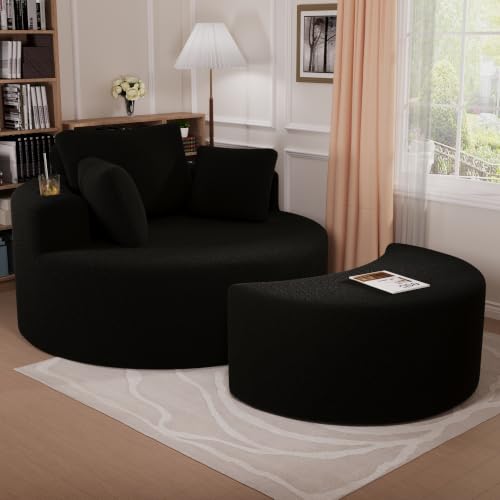 Round Chaise Lounge with Ottoman, view 8