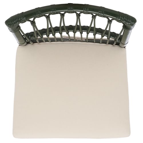 SAFAVIEH Furniture - Zorianna 23.6" Seat Height Counter Stool - White & Forest Green - Handwoven Rattan Design - Fully Assembled - Ideal for Kitchen, Dining Room & Kitchen Island (BST6508D)
