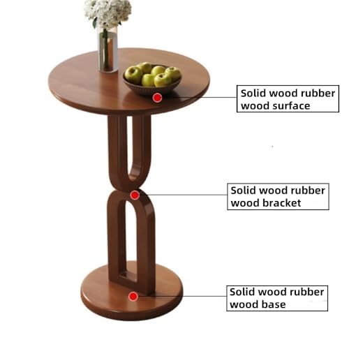 Solid Wood Round Side Table - Small Aent Table for Living Room, Bedroom, or Study - Perfect Corner Coffee Table for Small Spaces & Home Decor (Black)