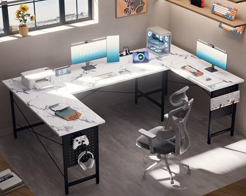71 Inch Large Computer Desk with Power Outlets, view 2