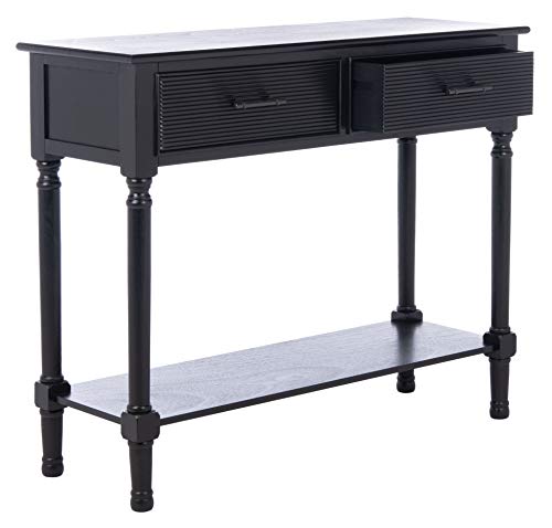 SAFAVIEH Home Collection Ryder Black 2-Drawer Bottom Shelf Console Table CNS5719B