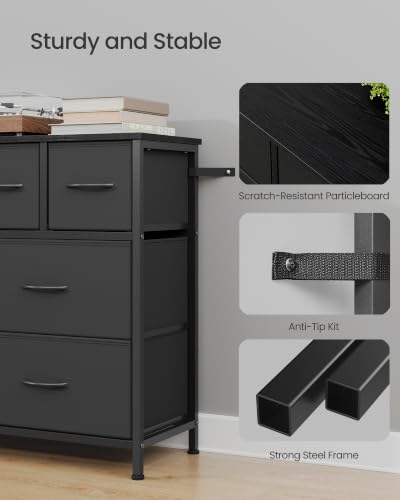 Wide Dresser for Bedroom, 8 Fabric Drawers with Steel Frame, view 7