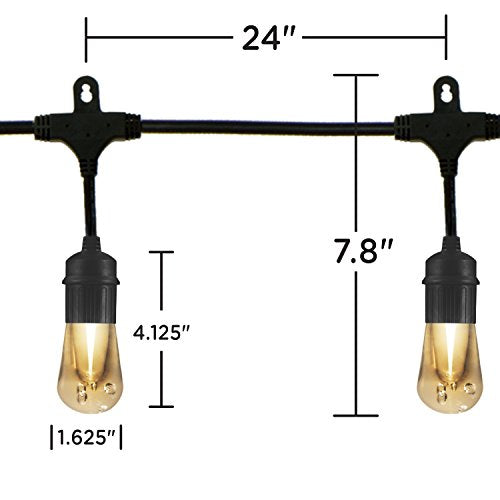 LED Outdoor String Lights 48ft Soft Warm White Patio Lights with Ultra-Durable, view 8