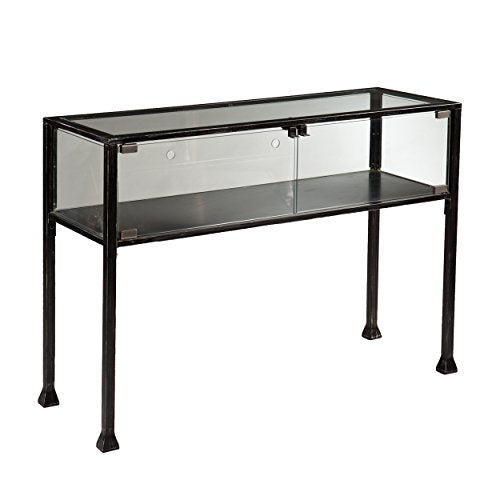 Terrarium Display Console - Transitional Design, Black Finish - Ideal for Entryway, Living Room (CK8863)