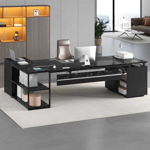 78" Executive Desk with Lockable File Cabinet, view 7