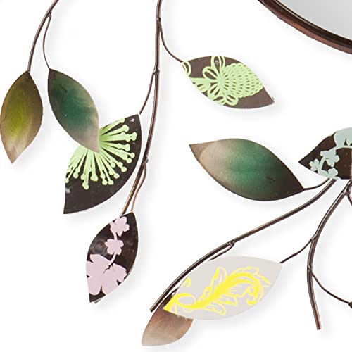 Decorative metallic leaf wall mirror, view 6