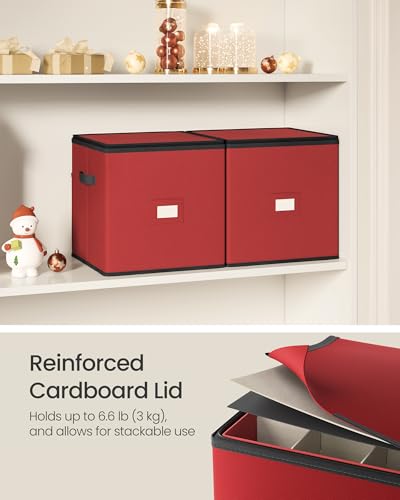 Christmas Ornament Storage Box, with 3 Inches 64 Slots, view 7