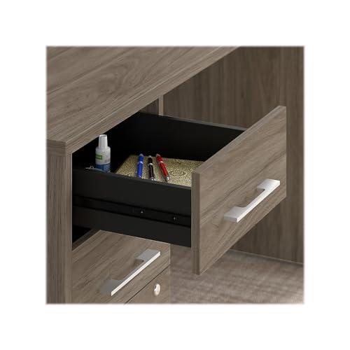 Bush Business Furniture Office 500 U Shaped Executive Desk with Drawers and Hutch, 72W, Modern Hickory